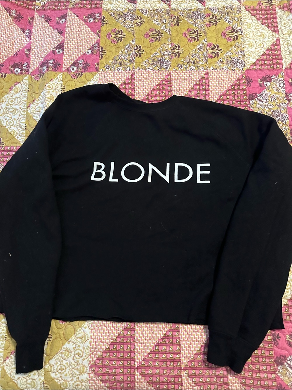 Brunette The Label Black Sweatshirt with WHITE BLONDE Graphic
